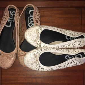 $15 for the pair! Nude and white womens flats